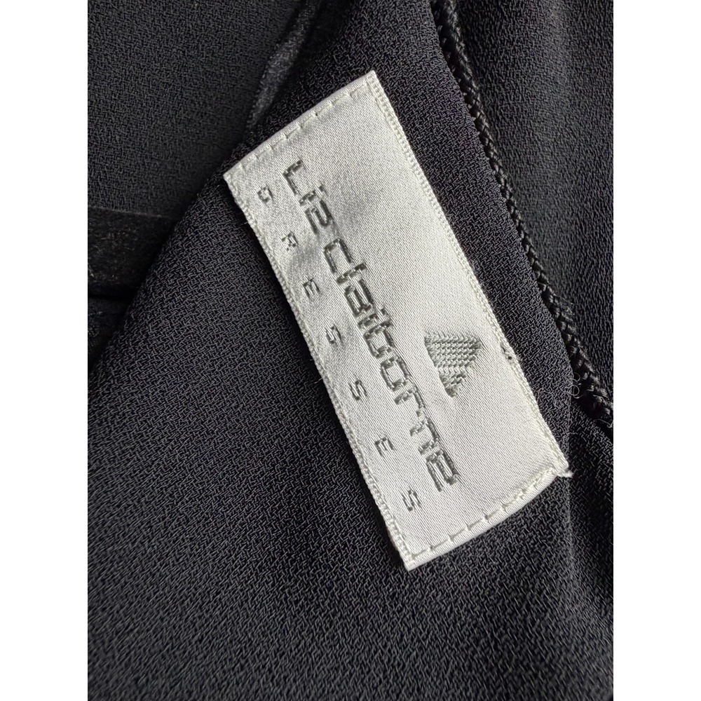 Vintage Liz Claiborne Shift Dress Women's Size 4 Black Short Sleeve Back Zip - Picture 3 of 8